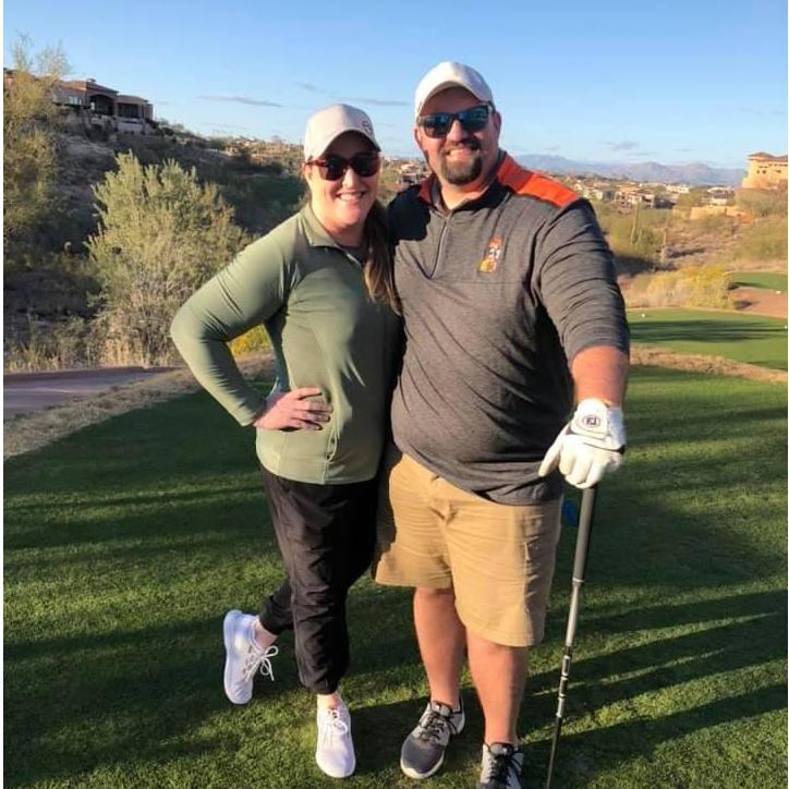 Enjoying a round of golf in Arizona.
