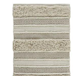 INK+IVY Asher Global Inspired Boho Handwoven Texture Stripe Bath Rug - Color: Natural; Size: 20 x 32