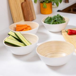 Lexa Bamboo Small Salad Bowl, Set of 4