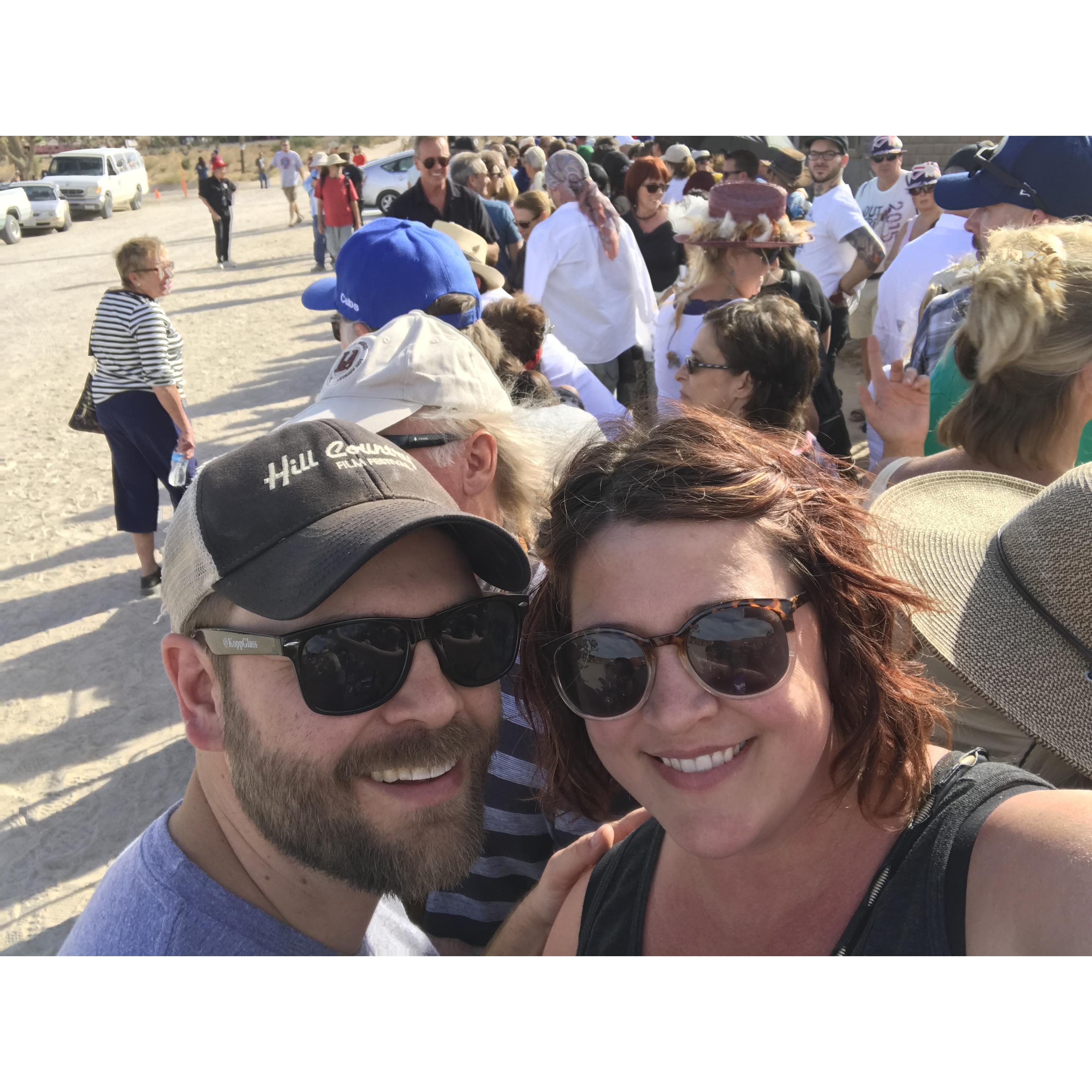 Standing in line to see Paul McCartney at Pappy & Harriets. Oct 13, 2016