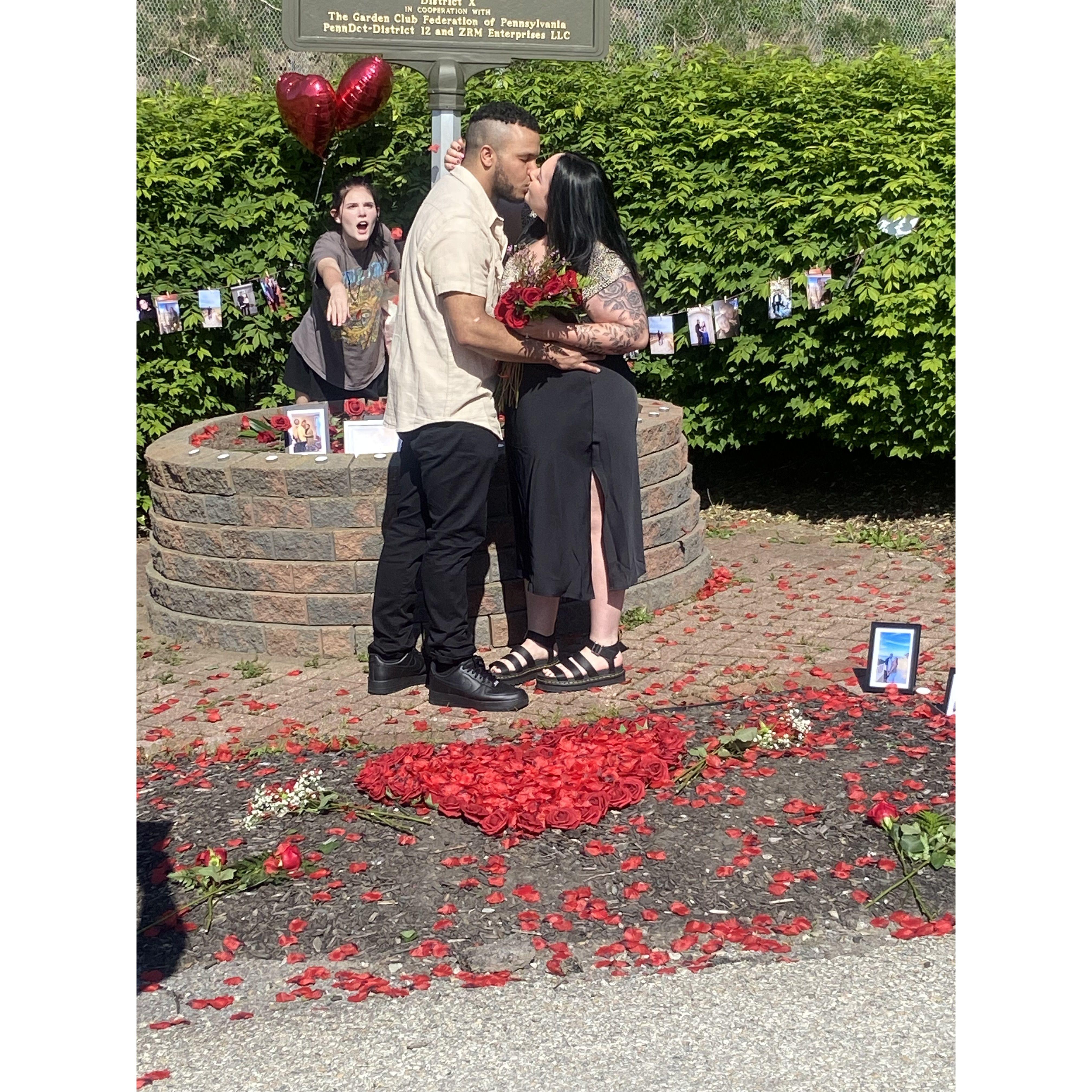 Our first kiss engaged!!