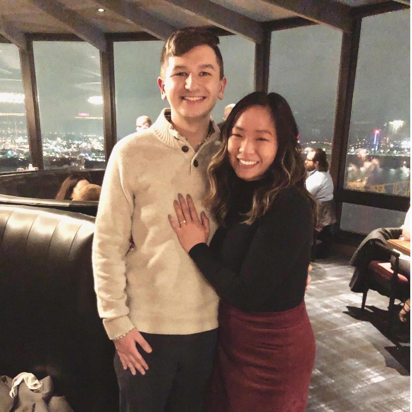 Shortly after James popped the question and Joyce said "yes"