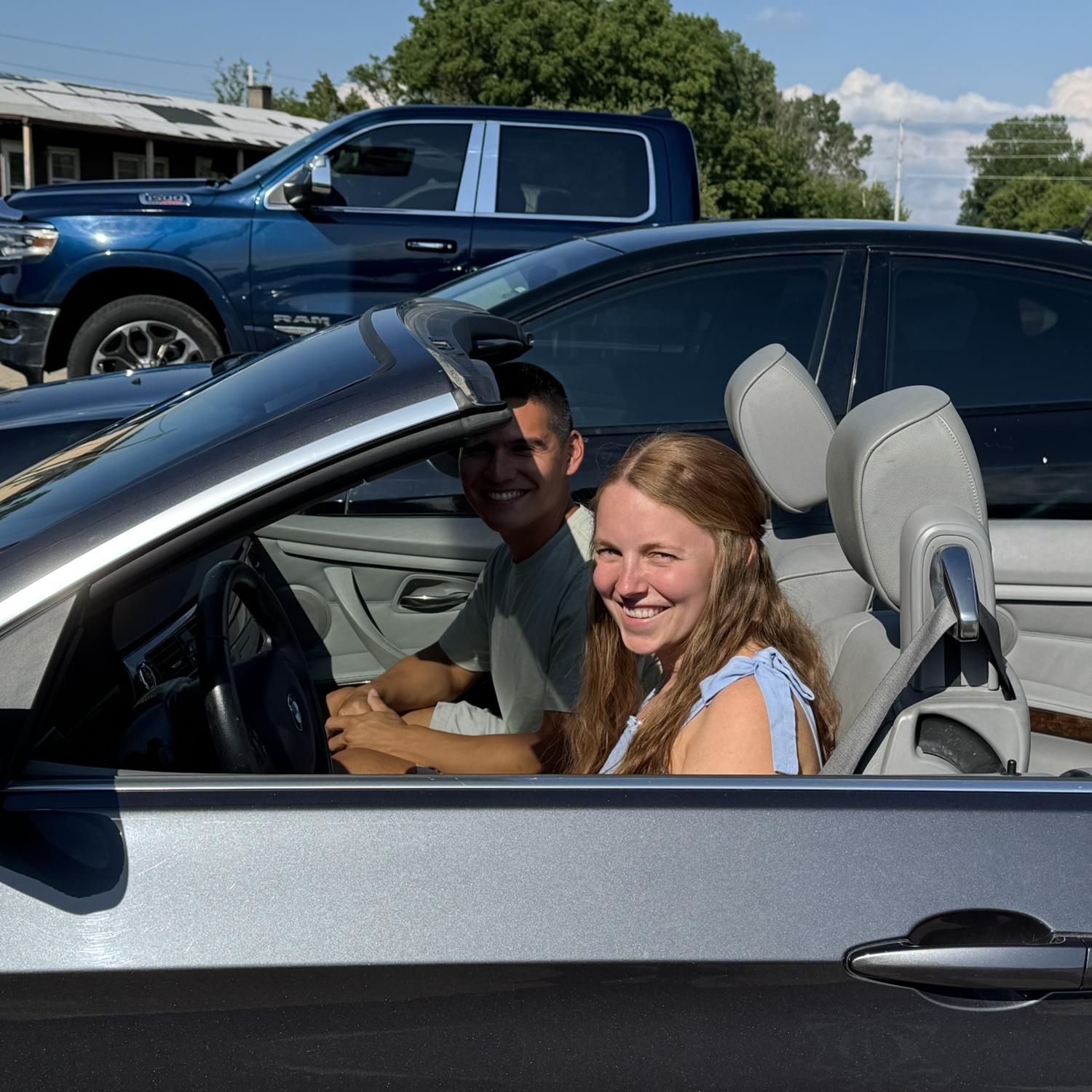 First ride in my Grandma Diane's car