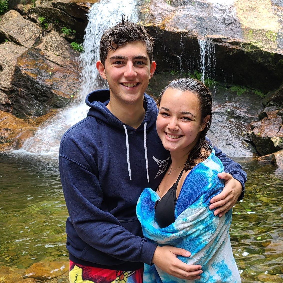 Simon's first trip with Carly's family to NH - can you tell we were FREEZING?