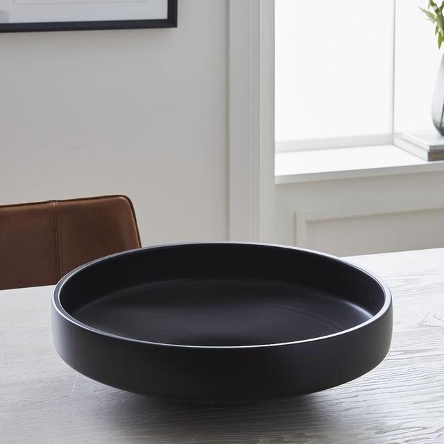 Pure Black Ceramic Centerpiece Bowl