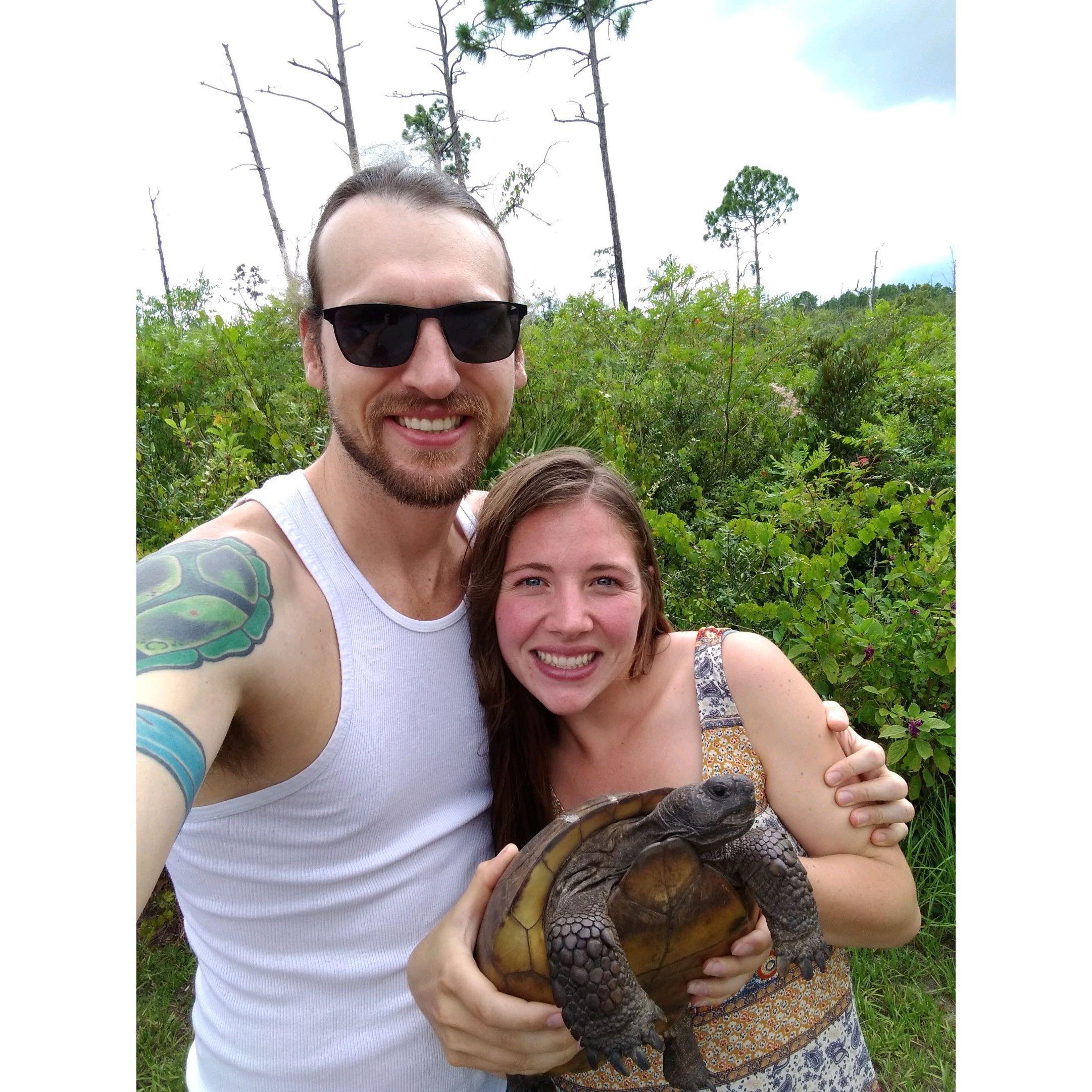 Sarah helping Curt with his Tortoise research