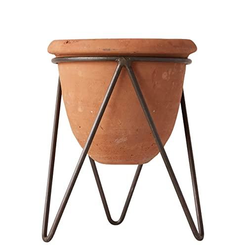 Creative Co-Op Terracotta Pot with Metal Stand