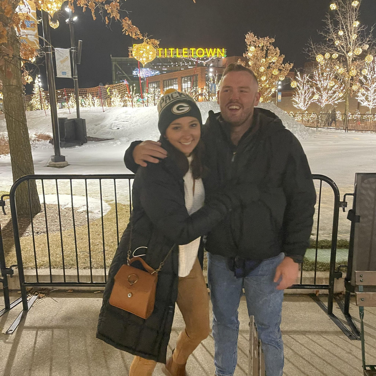 December 2020, Luke's first time in GB Wisconsin, we started dating right after this!