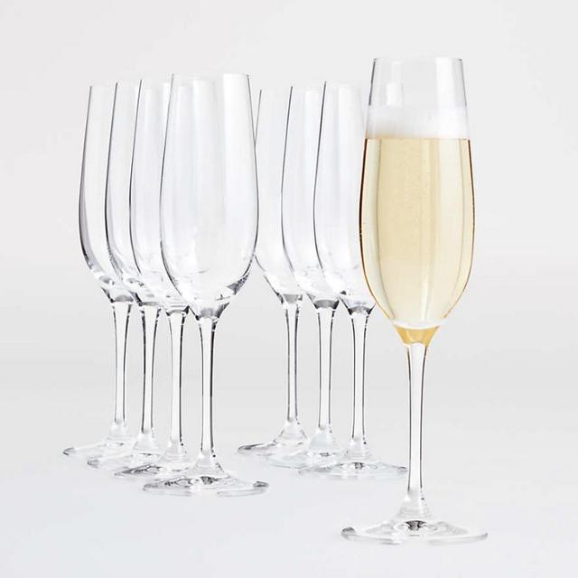 Crate and Barrel - set of 8 champagne flutes
