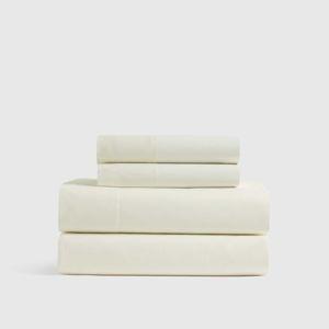 Organic Brushed Cotton Sheet Set - Ivory, Queen