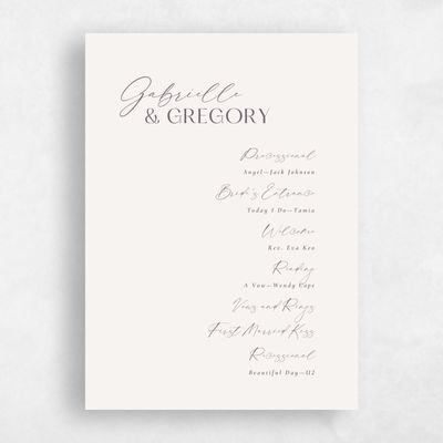 Beige Wedding Program - Sundell