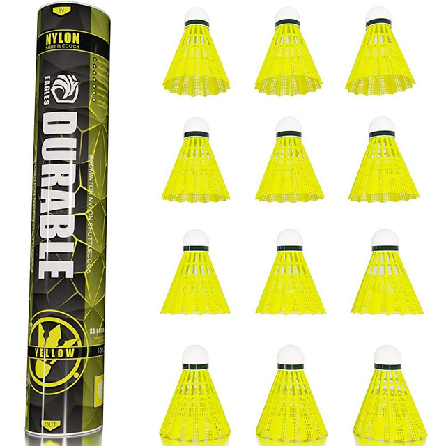 Badminton Birdies Nylon Feather Bedminton Shuttlecocks - Plastic Birdie ball for indoor & outdoor Baseball Practice - Stable & Durable Shuttle cocks Set for Family Beach Games Playground Backyards