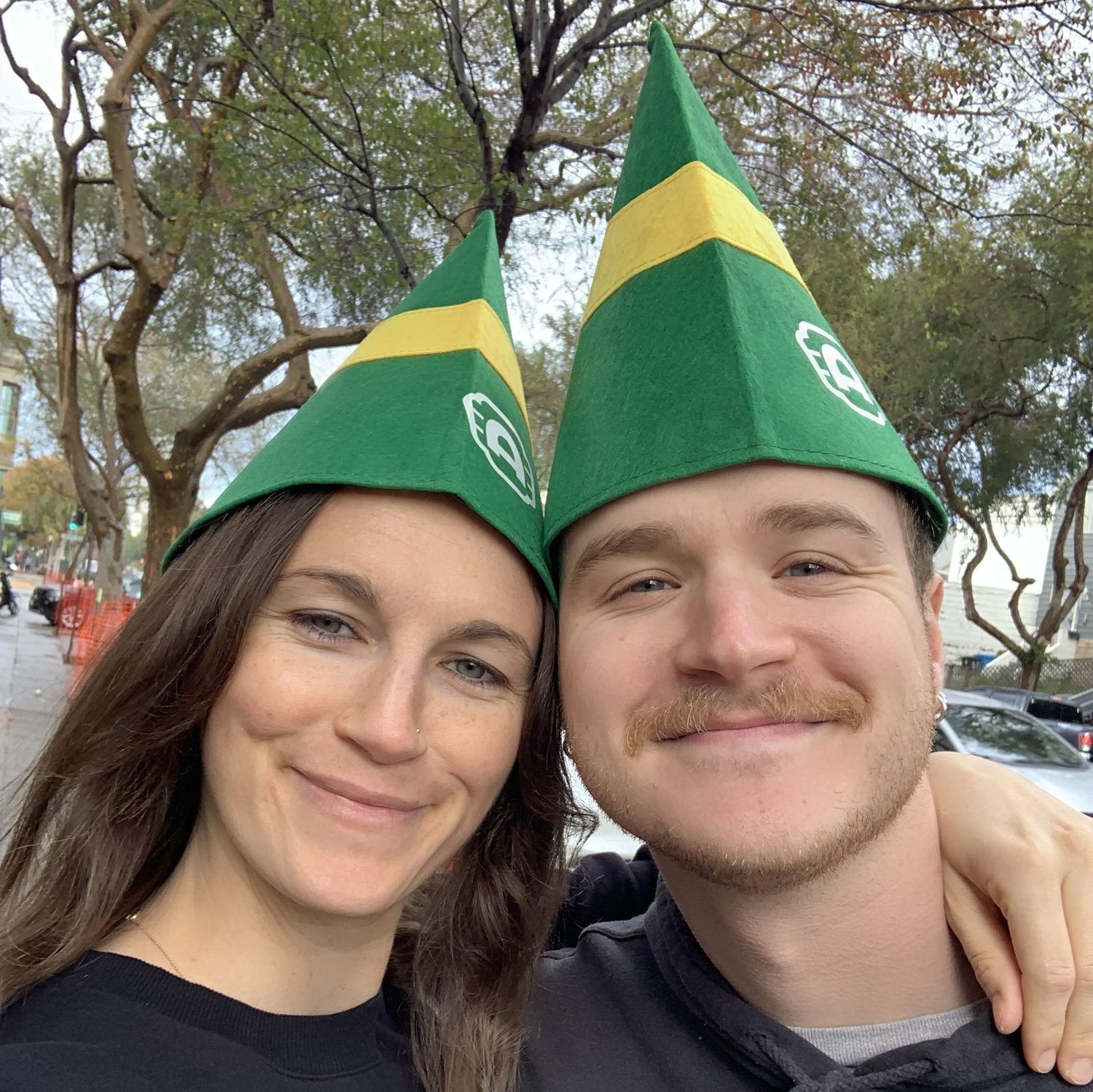 Getting our elf on at the Alamo Movie Party (2023).