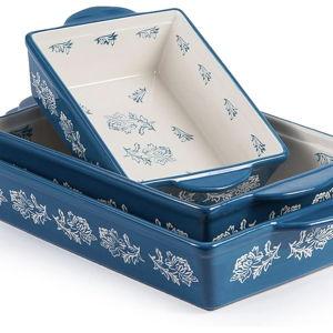 Wisenvoy Baking Dish Ceramic Lasagna Pan Casserole Dish 3-Piece Bakeware Sets Baking Dishes Baking Set Baking Dish Set