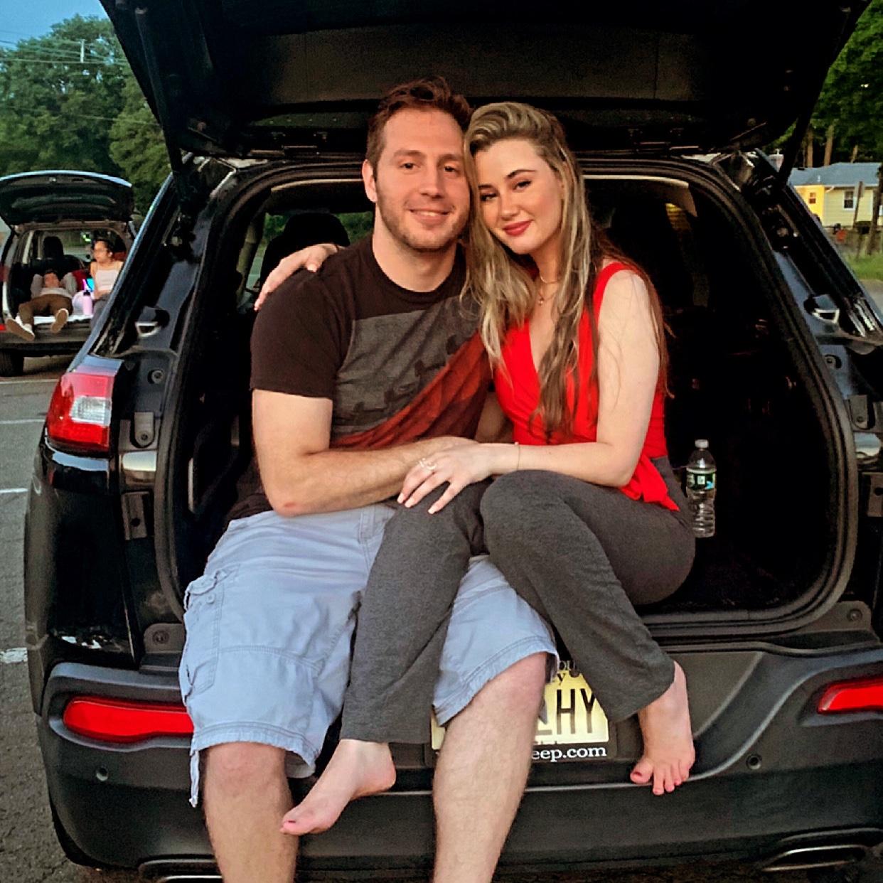 Drive-in movie theatre date during covid.