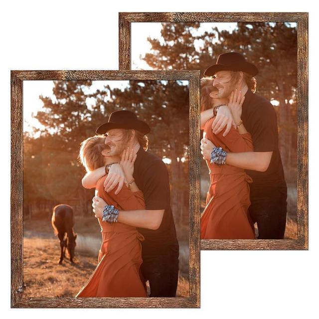 QEQRUG 16x20 inch Rustic Poster Frame | Polished Plexiglass. Hanging Hardware Included, 2 Pack