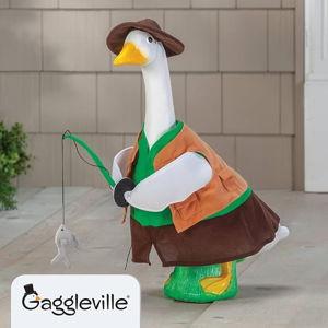 Gaggleville Fishing Goose Outfit, Fits Large 23" H Statue by Miles Kimball