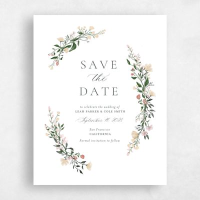 White Magnet Wedding Save the Date - Melody Portrait