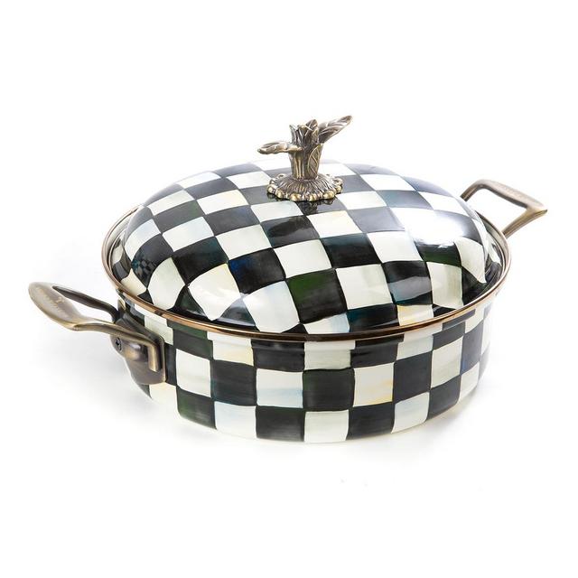 Courtly Check Enamel 5-Quart Casserole/Dutch Oven