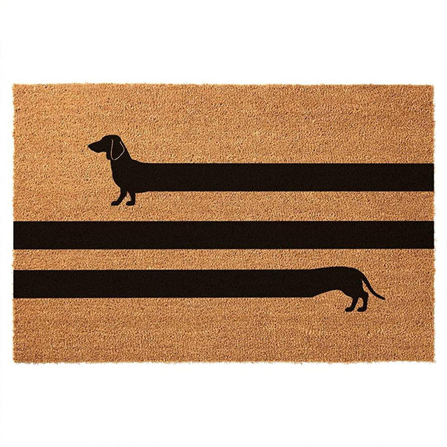 Funny Coir Doormat Long Dachshund Weiner Dog Welcome Front Porch Decor Doormat For The Entrance Way Personalized Rug with Heavy-Duty PVC Backing Non Slip Outdoor Coir Cute Doormat 23.6 x 15.7inch