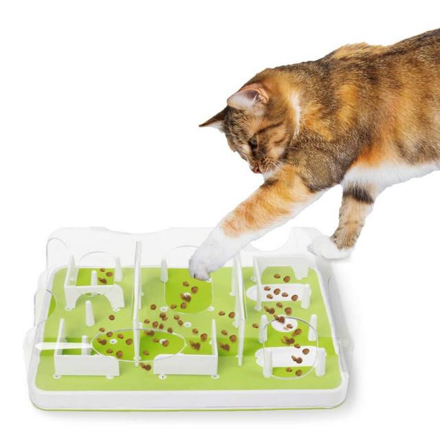 All for Paws Interactive Puzzle Cat Feeder, Treat Maze Toy for Cats