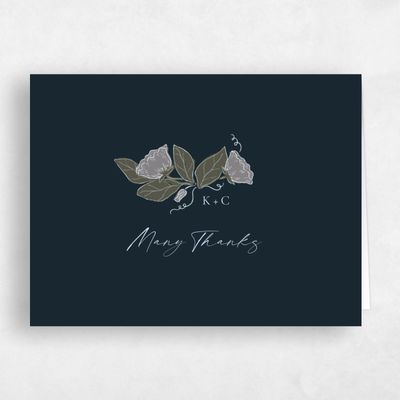 Blue Whimsical Wedding Thank You - Bennett Landscape
