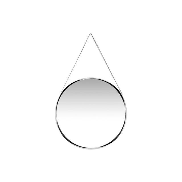 17.5" Franc Round Hanging Wall Mirror with Metal Chain Silver - Infinity Instruments