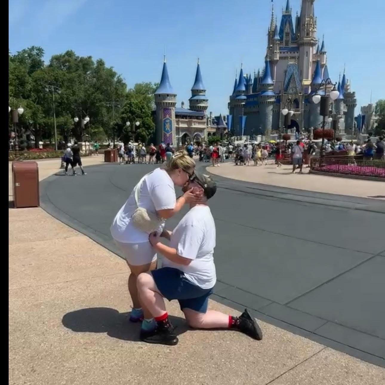 The proposal; at the most magical place on earth where I said YES!!