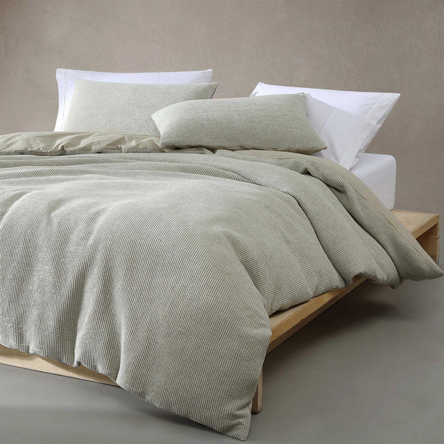 Calvin Klein Microwaffle Melange 3 Piece Duvet Cover Set, King
