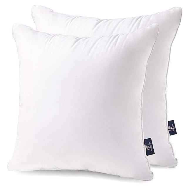 Phantoscope 18 x 18 Pillow Inserts - Throw Pillow Inserts with 100% Cotton Cover - Square Forms Pillow Sham Stuffer - Decorative Couch Cushion Pillows (2 Pack, 18 Inches)