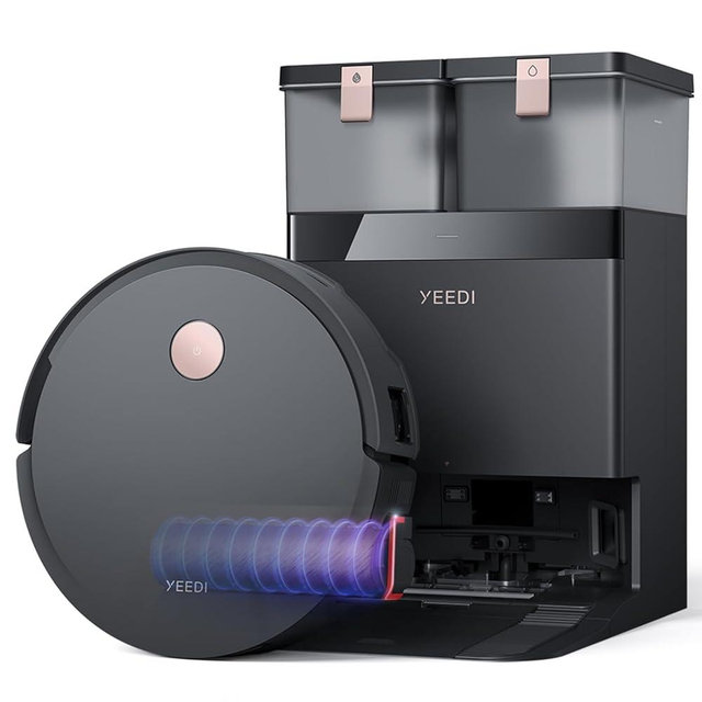 Yeedi S14 Plus Robot Vacuum and Mop, 18,000Pa Suction, OZMO Roller Mopping, ZeroTangle 2.0, TruEdge 3D Sensor, All-in-One Station with Auto Hot Water Washing & Self-Drying, Black