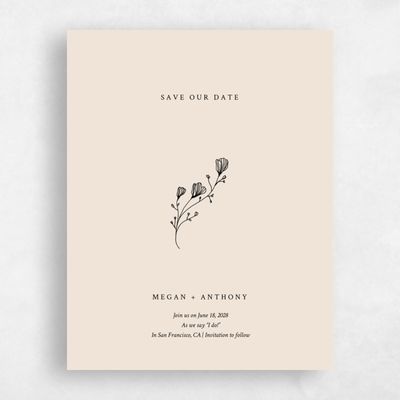 Sand, Beige Wedding Save the Date - Unconditional Stamp