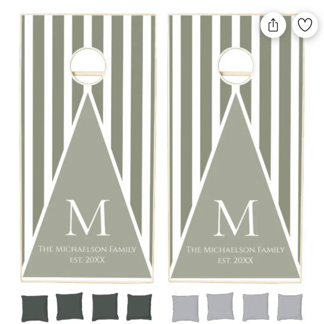 Cornhole set (grey green)