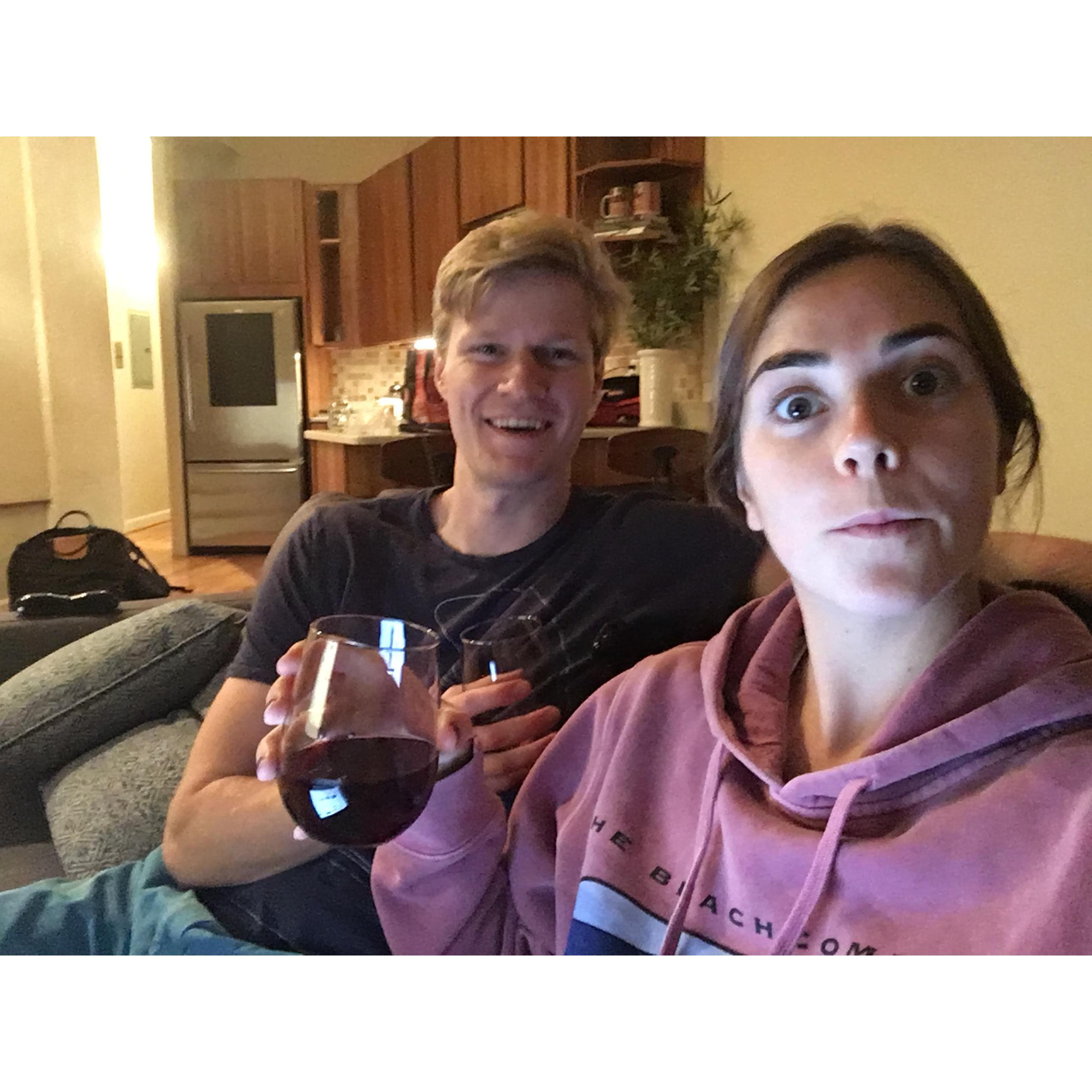 First night in our first apartment together!