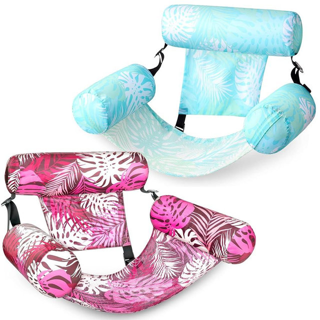 SLOOSH Inflatable Pool Floats Adult,2 Packs Floating Lounge Chairs,Blow up Pool Noodles for Adult Heavy Duty,Floating Chair for Party Summer Water Beach Lake Fun