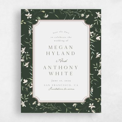 Deep Forest, Green Wedding Save the Date - Vasara Portrait
