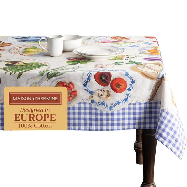 Maison d'Hermine Table Cloth Rectangle Table 100% Cotton Tablecloth for Dining Room, Farmhouse, Home, Hotel, Parties & Wedding - Gifts for Mothers Day Spring & Summer (Gourmand, 70" x 108")