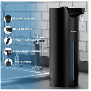 Automatic Soap Dispenser Touchless, Modern, Kitchen & Bathroom, Hands-Free, Adjustable Volume, Long Battery Life, Compatible with Thick & Thin Soap, Easy for Toddlers, Clog-Free, Black