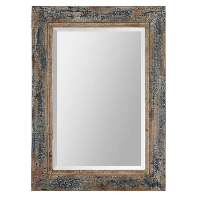 30"x20" Rectangle Bozeman Decorative Wall Mirror Distressed Blue - Uttermost