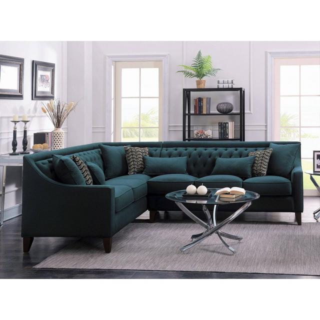 Fulla Left Facing Sectional Sofa Teal - Chic Home Design