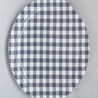 Gingham Stoneware Platter