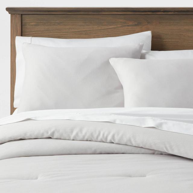 King Washed Cotton Sateen Comforter & Sham Set Light Gray - Threshold™