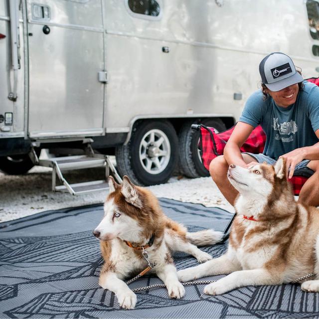 Reversible Outdoor Mat by KUMA (Tan Bear Large) | Airstream Supply Company
