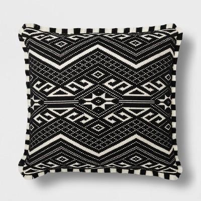 Fringed Jacquard Euro Pillow Black - Opalhouse™