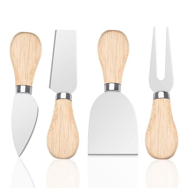 LifeMusican 4 Piece Wooden Cheese Spreader Knive Set,Wood Handle Butter knives For Cheese Charcuterie Board Accessories Kit