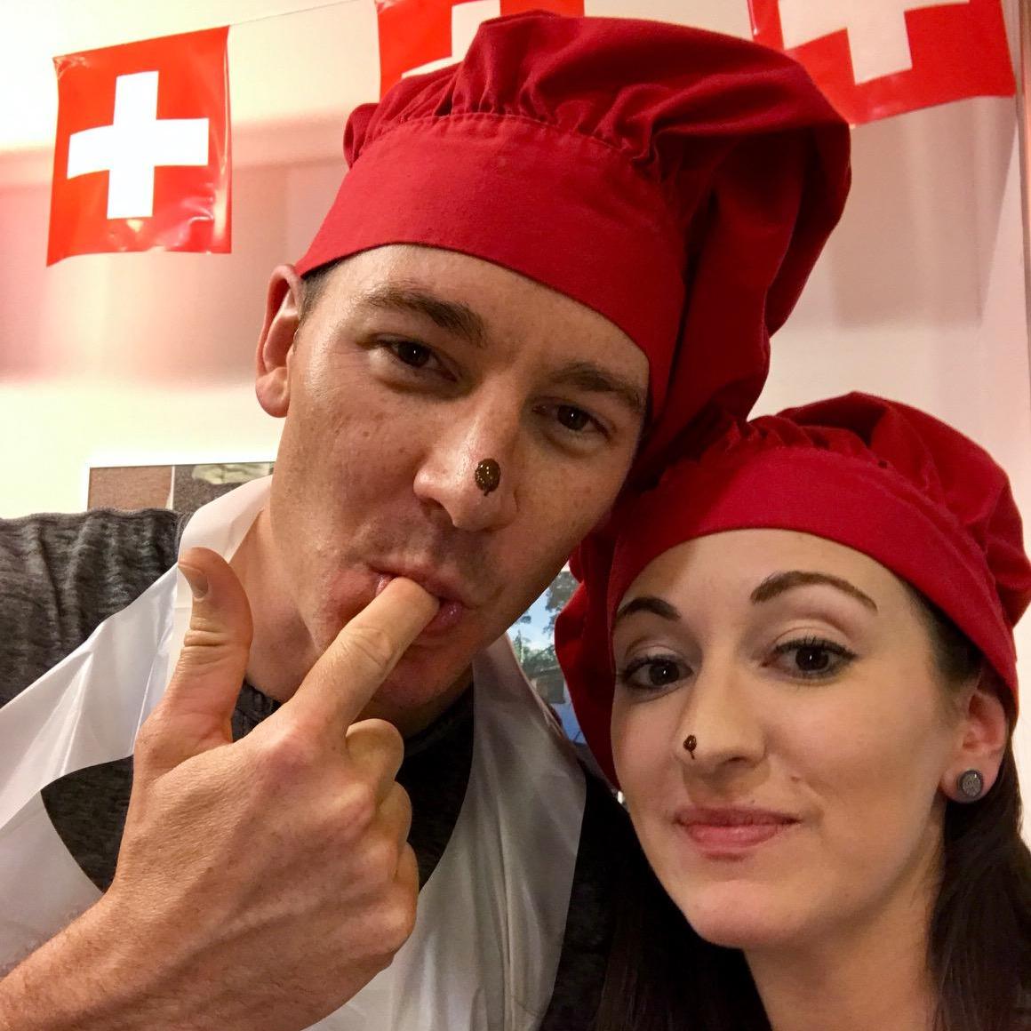 Chocolate making like a couple of pros in Interlaken, Switzerland