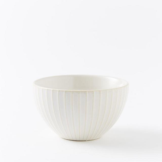 Textured Dip Bowl - White (Lines)