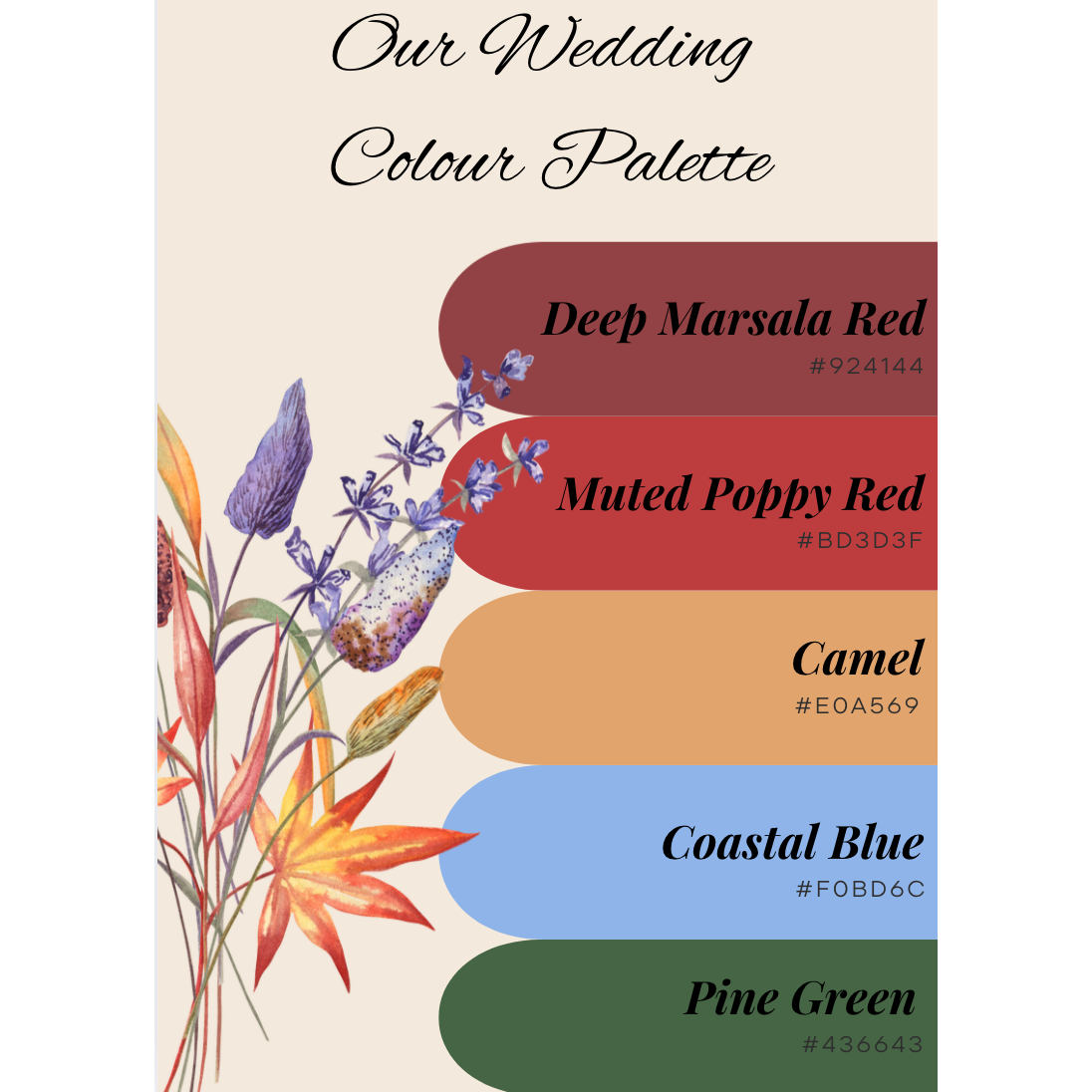 Guest outfit colour palette suggestions
