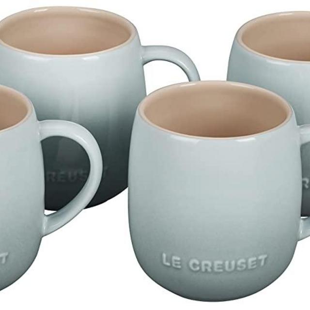 Le Creuset Stoneware Set of 4 Heritage Mugs, 13 oz. each, Sea Salt