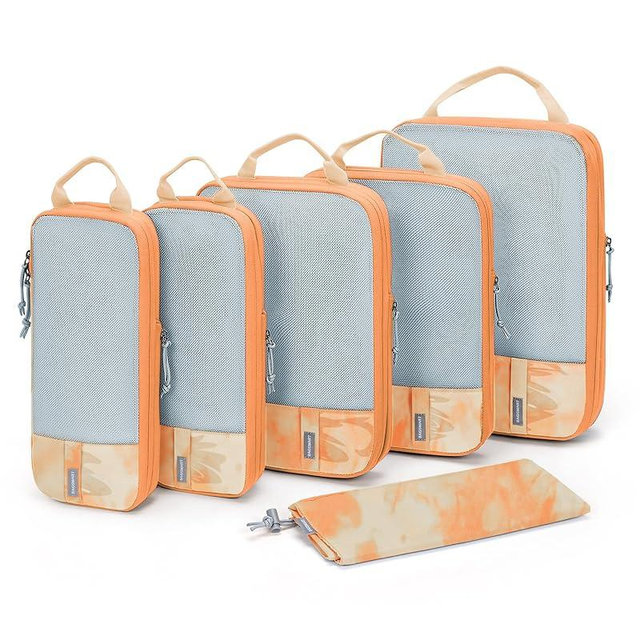 BAGSMART 6 Set/4 Set/2 Set Compression Packing Cubes for Travel, Lightweight Vacation Travel Essentials, Travel Accessories for Suitcase Organizer Bags Set, Durable Luggage Organizer Travel Bags